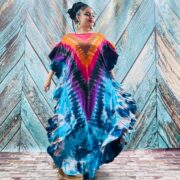 Hand Tie-Dye Maxi Kaftan Dress – Jersey Cotton Boho Festival Gown | Ema - Image 9