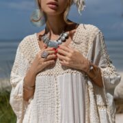 Handmade Crochet Cotton Maxi Kaftan – Boho Beach Cover-Up | Zora - Image 5