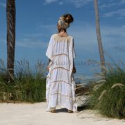 Handmade Crochet Cotton Maxi Kaftan – Boho Beach Cover-Up | Zora - Image 3
