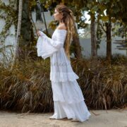 Off-Shoulder Boho Wedding Dress – Tiered Cotton Maxi Dress | Lucia - Image 2