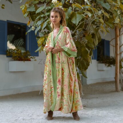 Misty Enchantment Long Velvet Kimono Duster Coat - One Plus Size Luxury for Special Events