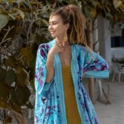 Misty Enchantment Long Velvet Kimono Duster Coat - One Plus Size Luxury for Special Events - Image 4