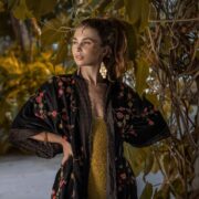 Misty Enchantment Long Velvet Kimono Duster Coat - One Plus Size Luxury for Special Events - Image 4