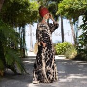 Plus Size Hand Tie-Dye Cotton Maxi Dress – Boho Kimono Duster Cardigan | Colette - Image 2