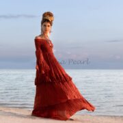 Off-Shoulder Boho Wedding Dress – Tiered Natural Cotton Maxi | Lucia - Image 2