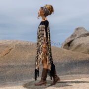Handmade Tie-Dye Cotton Kaftan Dress – Boho Fringe Festival Tunic | Arlo - Image 2