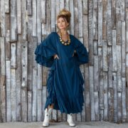 Ruffle Trimmed Viscose Kaftan Dress – Boho Beach Abaya, Plus Size | Wild Heart