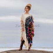 Tie-Dye Maxi Kaftan Dress – Handmade Boho Cotton Festival Gown | Ema