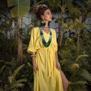 Rayon Kaftan Maxi Dress: Boho Abaya Gown, Festival Beach Coverup - Grace - Image 4