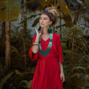 Rayon Kaftan Maxi Dress – Boho Festival Abaya Gown, One Size Plus | Rosa - Image 4