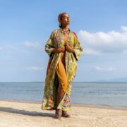 Sakura Reversible Vintage Medium Quilted Duster Kimono Coat Jacket Handmade Boho Holidays Vacation Festival