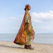 Sakura Reversible Vintage Medium Quilted Duster Kimono Coat Jacket Handmade Boho Holidays Vacation Festival - Image 2