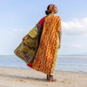 Sakura Reversible Vintage Medium Quilted Duster Kimono Coat Jacket Handmade Boho Holidays Vacation Festival - Image 3