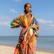 Reversible Quilted Kimono Duster – Vintage Handmade Cotton Boho Coat | Sakura - Image 4