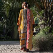 Sakura Reversible Vintage Heavy Quilted Duster Kimono Coat Jacket Handmade Boho Holidays Vacation Festival - Image 3