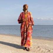 Sakura Reversible Vintage Heavy Quilted Duster Kimono Coat Jacket Handmade Boho Holidays Vacation Festival