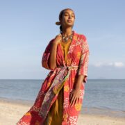 Sakura Reversible Vintage Heavy Quilted Duster Kimono Coat Jacket Handmade Boho Holidays Vacation Festival - Image 4