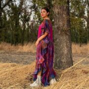 Handmade Boho Tie-Dye Cotton Maxi Dress – Festival Kaftan | Ema - Image 5