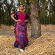 Handmade Boho Tie-Dye Cotton Maxi Dress – Festival Kaftan | Ema - Image 8