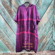 Handmade Tie-Dye Cotton Maxi Duster: Boho Kimono Cape with Hood - Image 6