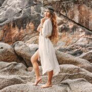 Ruffled Boho Maxi Kimono Duster – Raw Cotton Beach Cover-Up & Festival Robe | Sai - Image 2