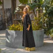 Misty Enchantment Long Velvet Kimono Duster Coat - One Plus Size Luxury for Special Events - Image 2