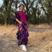 Handmade Boho Tie-Dye Cotton Maxi Dress – Festival Kaftan | Ema - Image 6