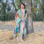 Hand-Quilted Patchwork Cotton Kimono Duster Coat – Boho Artisan Jacket | Shobu