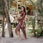 Plus Size Tie-Dye Fringe Kaftan – Handmade Boho Cotton Tunic Dress 1X–3X | Arlo - Image 6