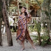 Plus Size Tie-Dye Fringe Kaftan – Handmade Boho Cotton Tunic Dress 1X–3X | Arlo - Image 5