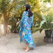 Hand-Tie-Dye Fringe Kaftan – Boho Festival Poncho & Kimono Tunic Dress | Arlo - Image 2