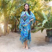 Hand-Tie-Dye Fringe Kaftan – Boho Festival Poncho & Kimono Tunic Dress | Arlo