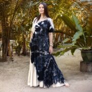 Handmade Tie-Dye Cotton Maxi Dress: Boho Resort Wear, Plus Size - Bailey