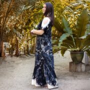 Handmade Tie-Dye Cotton Maxi Dress: Boho Resort Wear, Plus Size - Bailey - Image 2