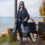 Handmade Patchwork Cotton Kimono Duster: Boho Festival Cardigan