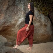 Handmade Cotton Harem Pants: Boho Festival Stonewash Trousers - Paloma - Image 3