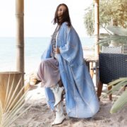 Handmade Crochet Embroidered Cotton Kimono Duster: Boho Resort Wear - Isa - Image 3