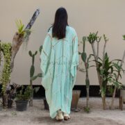 Handmade Crochet Embroidered Cotton Kimono Duster: Boho Resort Wear - Isa - Image 3