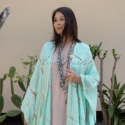 Handmade Crochet Embroidered Cotton Kimono Duster: Boho Resort Wear - Isa - Image 5