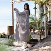 Handmade Crochet Embroidered Cotton Kimono Duster: Boho Resort Wear - Isa - Image 3