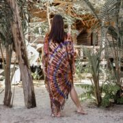 Plus Size Tie-Dye Fringe Kaftan – Handmade Boho Cotton Tunic Dress 1X–3X | Arlo - Image 7
