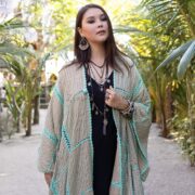 Crochet Cotton Kimono Duster – Handmade Boho Embroidered Resort Wear | Isa - Image 5