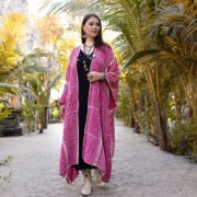 Handmade Crochet Embroidered Cotton Kimono Duster: Boho Resort Wear - Isa