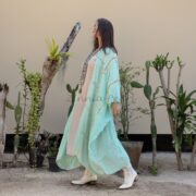 Handmade Crochet Embroidered Cotton Kimono Duster: Boho Resort Wear - Isa - Image 4