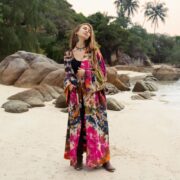 Hand Tie-Dye Kimono Duster: Plus Size Boho Cotton Cardigan - Yuma