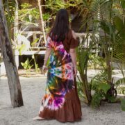 Handmade Tie-Dye Cotton Maxi Dress: Boho Festival Resort Wear - Zora - Image 3