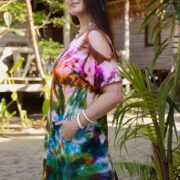 Handmade Tie-Dye Cotton Maxi Dress: Boho Festival Resort Wear - Zora - Image 4