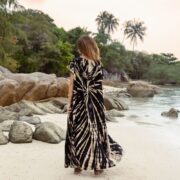 Hand Tie-Dyed Cotton Maxi Hoodie Duster: Beach Kimono Coverup - Kayla - Image 3