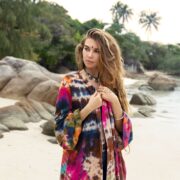 Hand Tie-Dye Kimono Duster: Plus Size Boho Cotton Cardigan - Yuma - Image 4