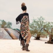 Tie-Dye Kaftan Maxi Dress: Boho Festival Poncho with Fringe - Arlo - Image 3